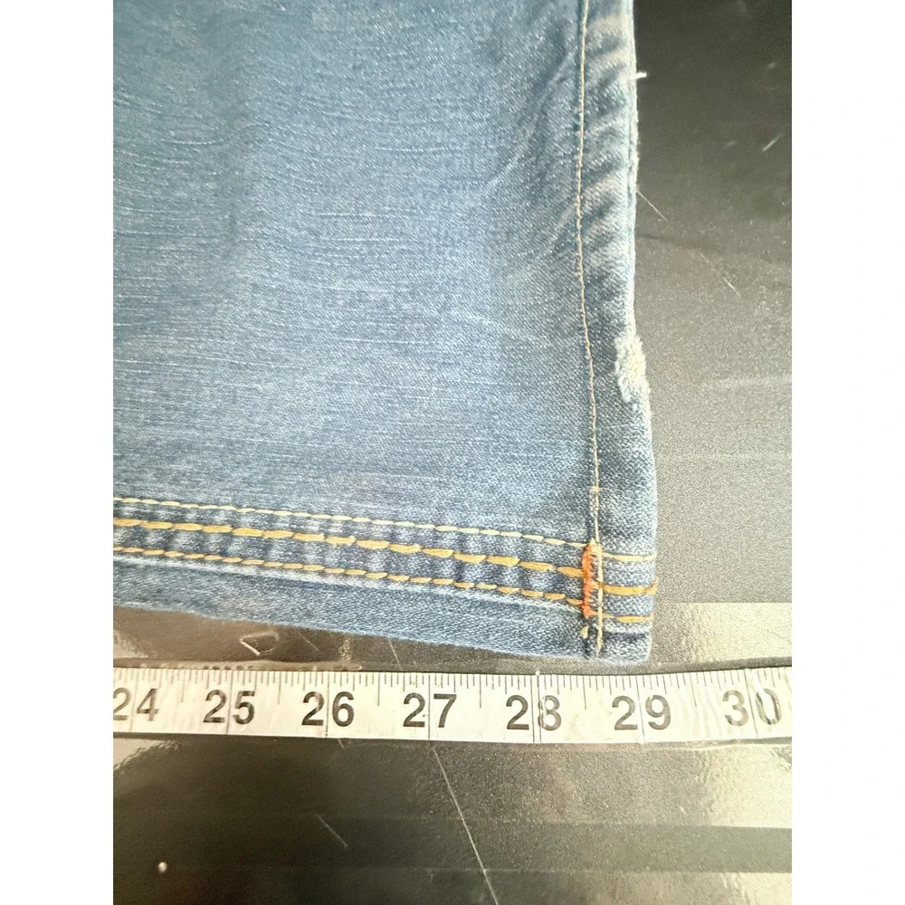 Vintage True Religion Bobby Mens Blue Straight Leg Embroidered Eagle Jeans 46x29